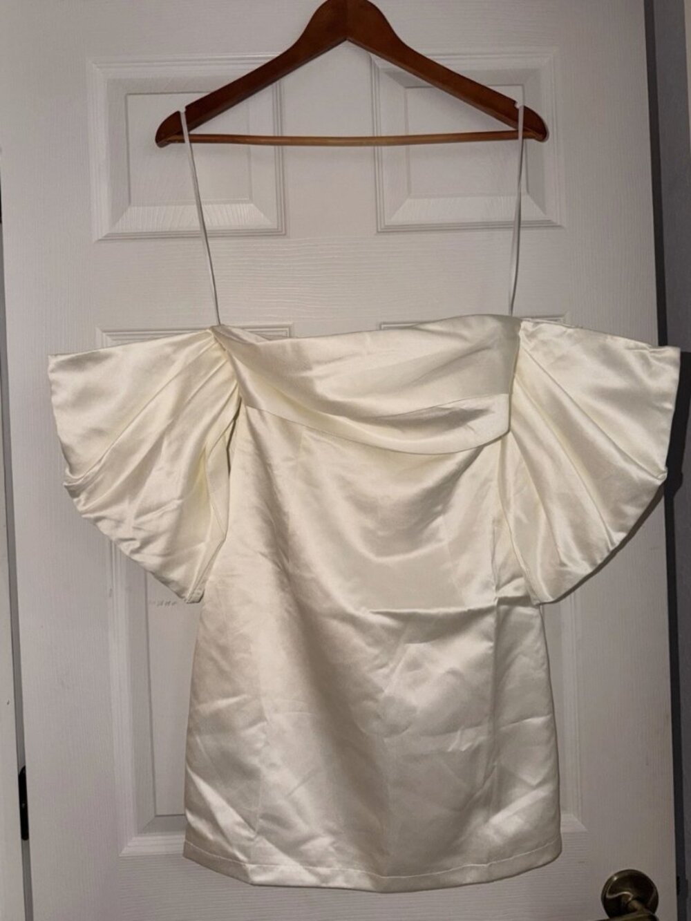 Petal & Pup Nisha Strapless Off Shoulder White Mini Dress Puff Sleeve US 2 NWT